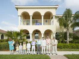 Family photo outside the house 