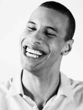 Person smiling beamingly 